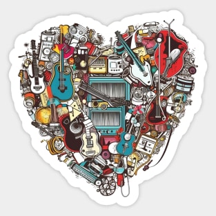 Music is my heart Sticker